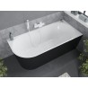 Mexen Mia baignoire autoportante d'angle droite 150 x 75 cm, blanc/noir, trop-plein blanc - 52691507575P-20