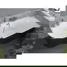 Mexen Mia baignoire autoportante d'angle droite 150 x 75 cm, blanche/noire, trop-plein gun gray brossé - 52691507575P-66