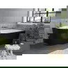 Mexen Mia baignoire autoportante d'angle droite 150 x 75 cm, blanche/noire, trop-plein gun gray brossé - 52691507575P-66