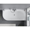 Mexen Mia baignoire îlot d'angle droite 150 x 75 cm, blanc/noir, trop-plein gun metal - 52691507575P-95