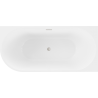 Baignoire Mexen Mia autoportante d'angle droite 150 x 75 cm, blanche/noire, vidange en nickel brossé - 52691507575P-97