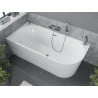 Baignoire Mexen Mia freestanding, angle gauche 160 x 75 cm, blanche, trop-plein chromé - 52691607500L-01