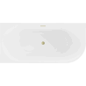 Baignoire Mexen Mia debout angle gauche 160 x 75 cm, blanche, évacuation en or brossé - 52691607500L-55
