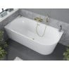Mexen Mia baignoire d'angle autoportante gauche 160 x 75 cm, blanche, bonde dorée - 52691607500L-50