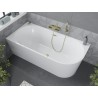 Mexen Mia baignoire autoportante d'angle gauche 160 x 75 cm, blanche, trop-plein or brossé - 52691607500L-55
