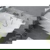 Baignoire Mexen Mia à poser angle gauche 160 x 75 cm, blanche, bonde gun gray brossé - 52691607500L-66