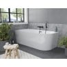 Baignoire Mexen Mia d'angle gauche indépendante 160 x 75 cm, blanche, trop-plein noir - 52691607500L-70