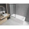 Mexen Vega baignoire rectangulaire 150 x 70 cm avec habillage et paroi de douche à 1 volet 80 cm, motif noir fixe
