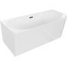 Baignoire Mexen Mia d'angle gauche indépendante 160 x 75 cm, blanche, trop-plein noir - 52691607500L-70
