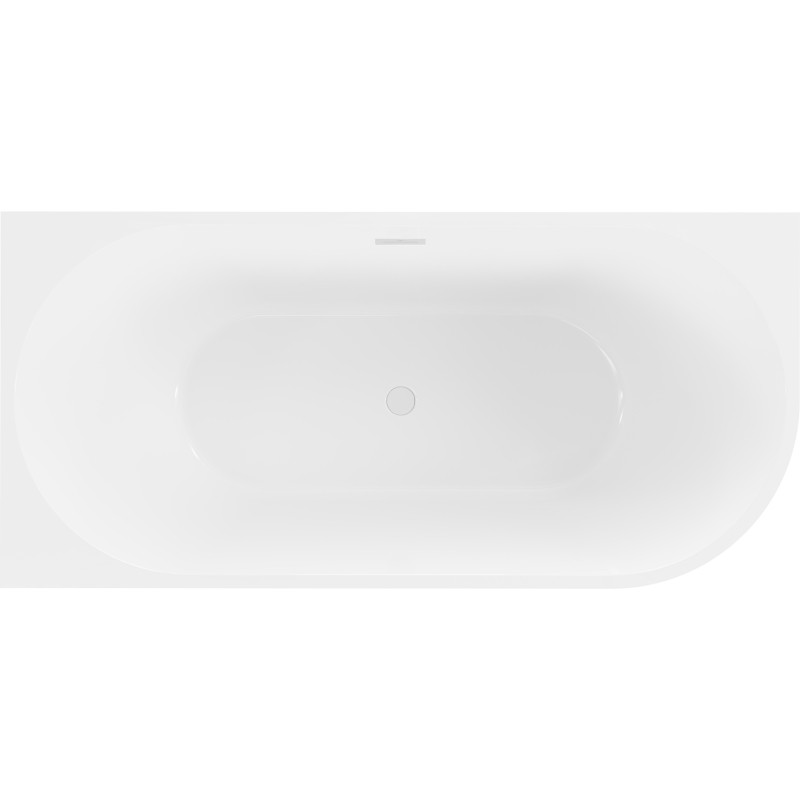 Mexen Mia baignoire autoportante d'angle gauche 160 x 75 cm, blanche/noire, trop-plein blanc - 52691607575L-20