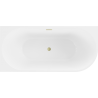Baignoire Mexen Mia en coin, à poser, gauche, 160 x 75 cm, blanche/noire, siphon en or brossé - 52691607575L-55