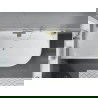 Baignoire Mexen Mia en coin, à poser, gauche, 160 x 75 cm, blanche/noire, siphon en or brossé - 52691607575L-55
