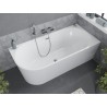 Mexen Mia baignoire autoportante d'angle droite 160 x 75 cm, blanche, trop-plein chromé - 52691607500P-01