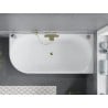 Baignoire Mexen Mia angulaire droite 160 x 75 cm, blanche, bonde dorée - 52691607500P-50