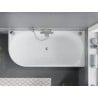Mexen Mia baignoire autoportante d'angle droite 160 x 75 cm, blanche, trop-plein nickel brossé - 52691607500P-97