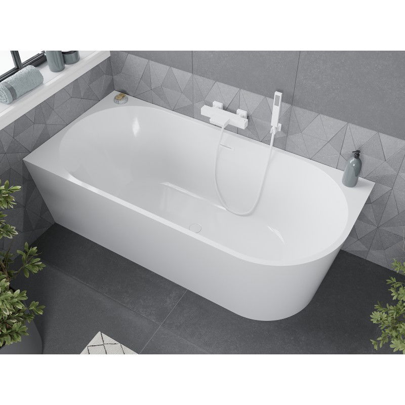 Mexen Mia baignoire autoportante d'angle gauche 170 x 80 cm, blanche, trop-plein blanc - 52691708000L-20