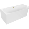 Mexen Mia baignoire autoportante d'angle gauche 170 x 80 cm, blanche, trop-plein doré brossé - 52691708000L-55