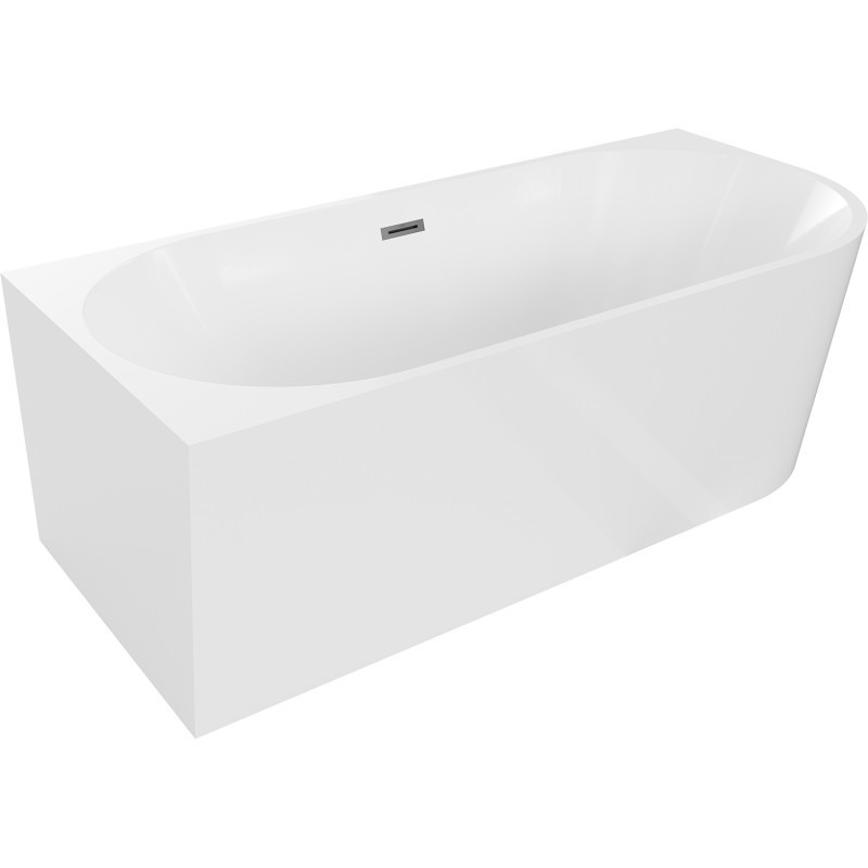 Mexen Mia baignoire îlot d'angle gauche 170 x 80 cm, blanche, trop-plein gun metal - 52691708000L-95