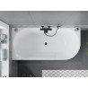 Mexen Mia baignoire îlot d'angle gauche 170 x 80 cm, blanche, trop-plein noir - 52691708000L-70