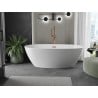 Mexen Eris baignoire autoportante 155 x 80 cm, blanche, trop-plein en or rose - 53441558000-60