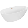 Baignoire Mexen Eris autonome 155 x 80 cm, blanche, trop-plein en laiton brossé - 53441558000-65