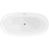 Mexen Eris baignoire autoportante 155 x 80 cm, blanche, trop-plein cuivre brossé - 53441558000-65