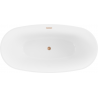 Mexen Eris baignoire autoportante 155 x 80 cm, blanche, trop-plein en cuivre brossé - 53441558000-65