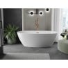 Baignoire Mexen Eris autonome 155 x 80 cm, blanche, trop-plein en laiton brossé - 53441558000-65