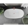 Baignoire Mexen Eris autonome 155 x 80 cm, blanche, trop-plein en laiton brossé - 53441558000-65