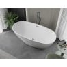 Mexen Eris baignoire autoportante 155 x 80 cm, blanche, trop-plein gun gray brossé - 53441558000-66