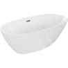 Mexen Eris baignoire autoportante 155 x 80 cm, blanche, trop-plein en métal gun - 53441558000-95