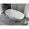 Mexen Eris baignoire autoportante 155 x 80 cm, blanche, trop-plein en métal gun - 53441558000-95