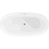 Mexen Eris baignoire autoportante 155 x 80 cm, blanc/noir, trop-plein chromé - 53441558075-01