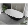 Baignoire Mexen Eris autoportante 155 x 80 cm, blanche/noire, trop plein chrome - 53441558075-01