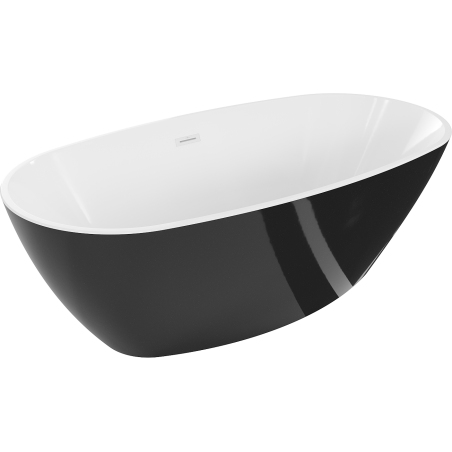 Mexen Eris baignoire autoportante 155 x 80 cm, blanc/noir, trop-plein blanc - 53441558075-20