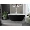 Mexen Eris baignoire autoportante 155 x 80 cm, blanc/noir, trop-plein blanc - 53441558075-20