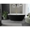 Mexen Eris baignoire autoportante 155 x 80 cm, blanc/noir, trop-plein doré - 53441558075-50
