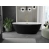 Mexen Eris baignoire autoportante 155 x 80 cm, blanche/noire, trop-plein doré brossé - 53441558075-55
