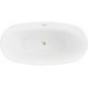 Mexen Eris baignoire autoportante 155 x 80 cm, blanc/noir, trop-plein or brossé - 53441558075-55