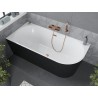 Mexen Mia baignoire autoportante d'angle gauche 170 x 80 cm, blanche/noire, trop-plein en cuivre brossé - 52691708075L-65