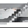 Baignoire Mexen Mia à angle gauche 170 x 80 cm, blanche/noire, avec bonde en laiton brossé - 52691708075L-65