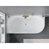 Mexen Mia baignoire autoportante d'angle gauche 170 x 80 cm, blanc/noir, trop-plein doré brossé - 52691708075L-55