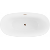 Mexen Eris baignoire autoportante 155 x 80 cm, blanche/noire, trop-plein or rose - 53441558075-60