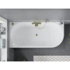 Mexen Mia baignoire autoportante d'angle gauche 170 x 80 cm, blanche/noire, trop-plein doré - 52691708075L-50