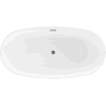 Baignoire Mexen Eris autoportante 155 x 80 cm, blanche/noire, évacuation gun gray brossé - 53441558075-66