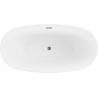 Mexen Eris baignoire autoportante 155 x 80 cm, blanc/noir, trop-plein gun gray brossé - 53441558075-66
