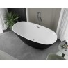 Mexen Eris baignoire autoportante 155 x 80 cm, blanc/noir, trop-plein gun gray brossé - 53441558075-66