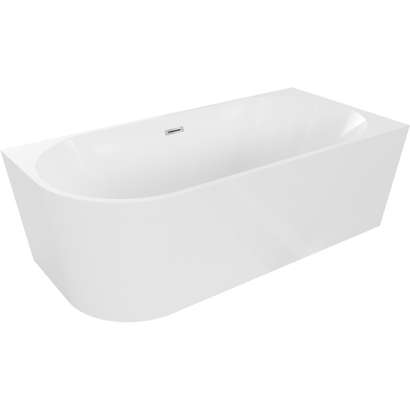 Mexen Mia baignoire îlot d'angle droite 170 x 80 cm, blanche, trop-plein chromé - 52691708000P-01