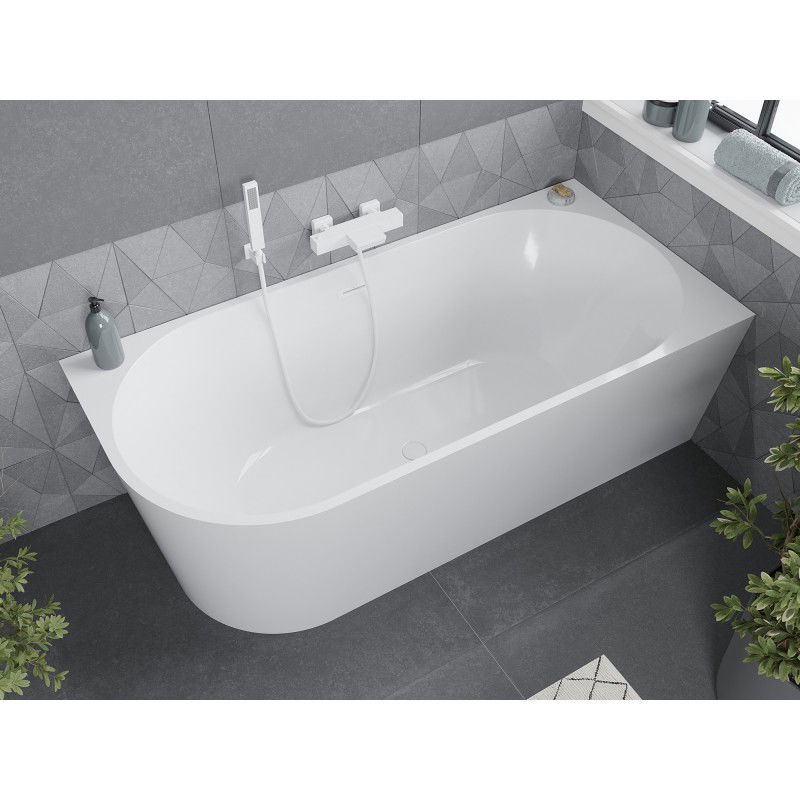 Mexen Mia baignoire autoportante d'angle droit 170 x 80 cm, blanche, trop-plein blanc - 52691708000P-20