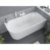 Mexen Mia baignoire îlot d'angle droite 170 x 80 cm, blanche, trop-plein blanc - 52691708000P-20